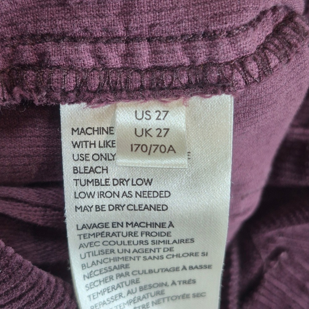 Pilcro Anthropologie Pants Womens 27 Burgundy Corduroy Trouser Bootcut Stretch - Picture 5 of 10